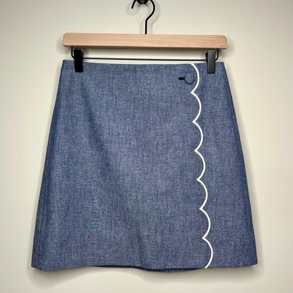 J. Crew Dresses & Skirts - NWT J. Crew Blue Scallop Edge Skirt Size 0